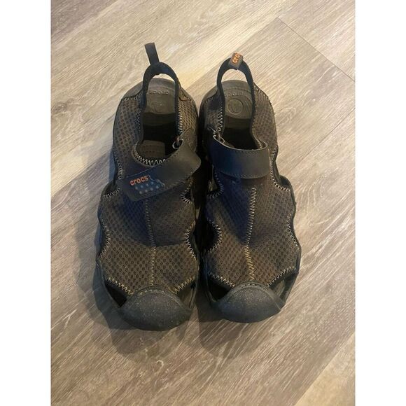 Crocs Swiftwater Sandals Fishing Outdoors MEN'S 11 Brown Black - Picture 1 of 8
